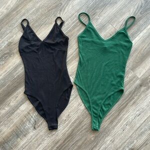 2 for 1 Green and Black Bodysuits